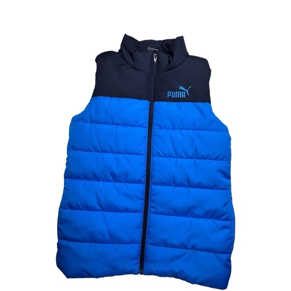 PUMA Boys Blue Puffer Vest Size M (10/12) NWOT - Picture 1 of 8